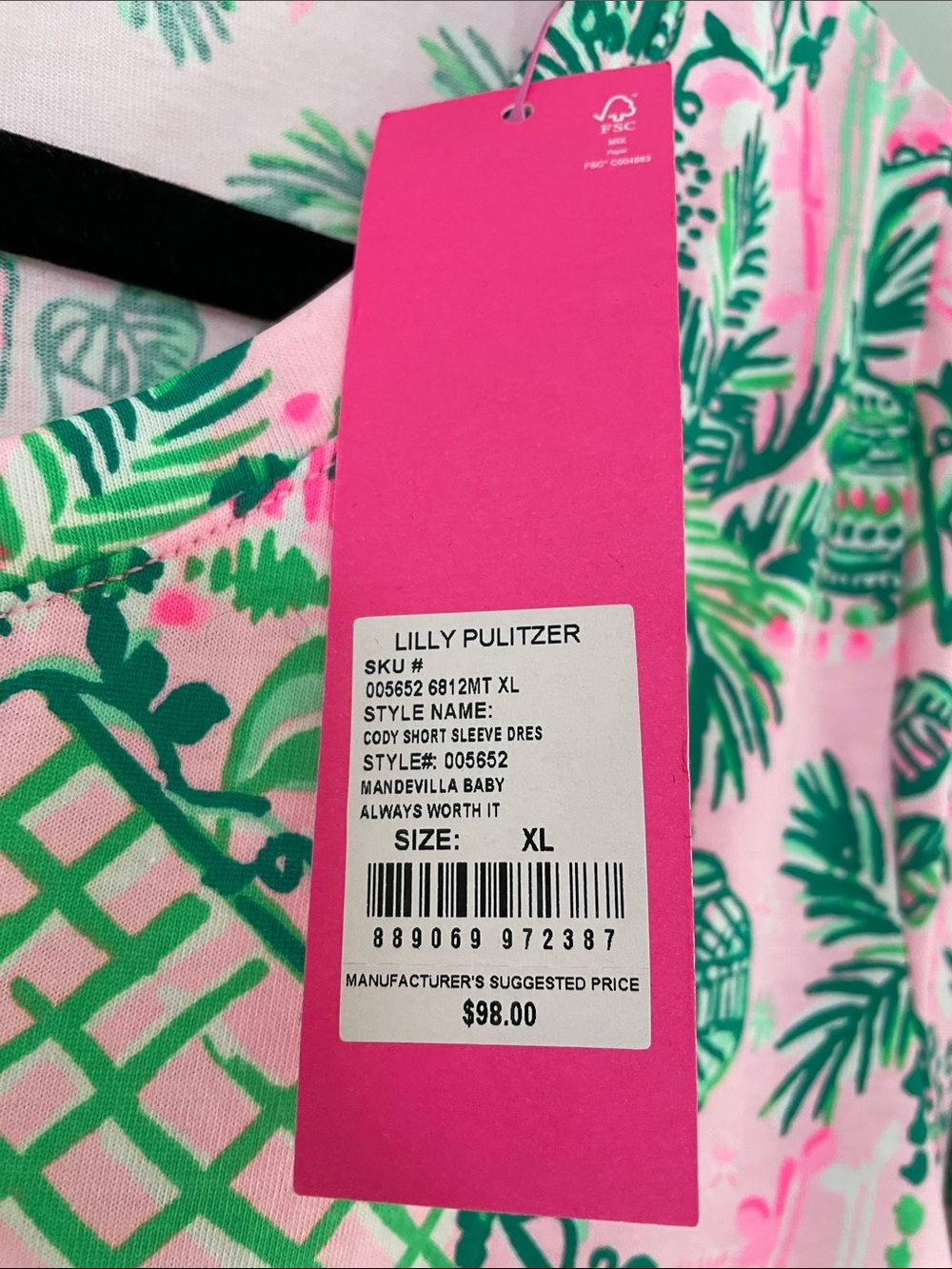 NWT Lilly Pulitzer size XL Cody dress - Picture 2 of 5